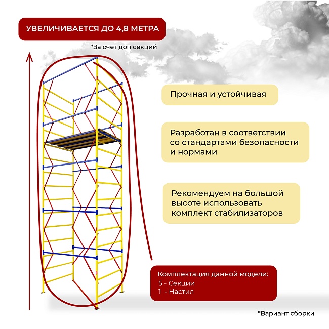 Вышка-тура Промышленник ВСЭ 1.2х2.0, 6.0 м ver. 2.0 фото 6