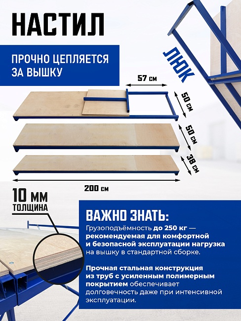 Вышка-тура Промышленник ВСП ПРОМ 2.0х2.0, 16.0 м фото 5