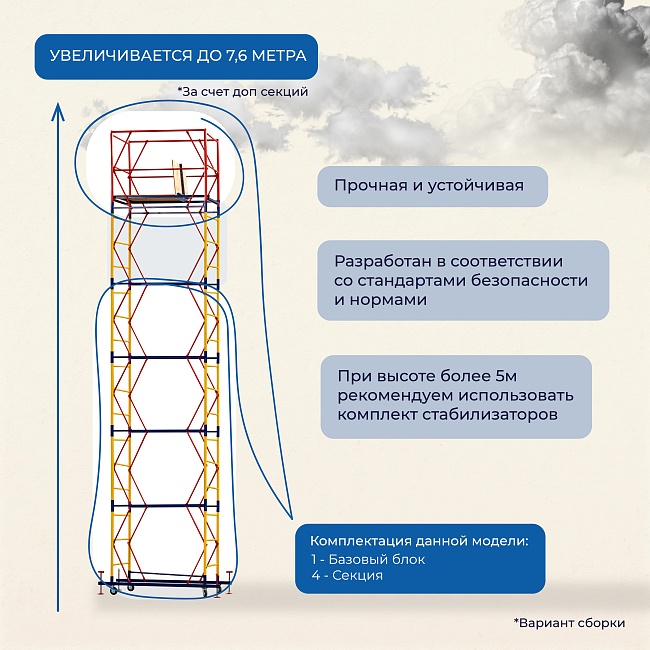 Вышка-тура Промышленник ВСП 0.7х1.6, 6.4 м ver. 2.0 фото 4