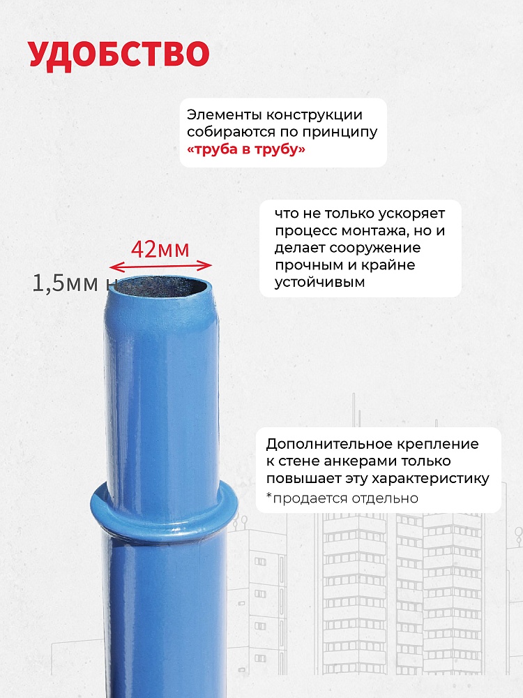 Леса строительные рамные Промышленник ЛРСП 40 секция фото 3