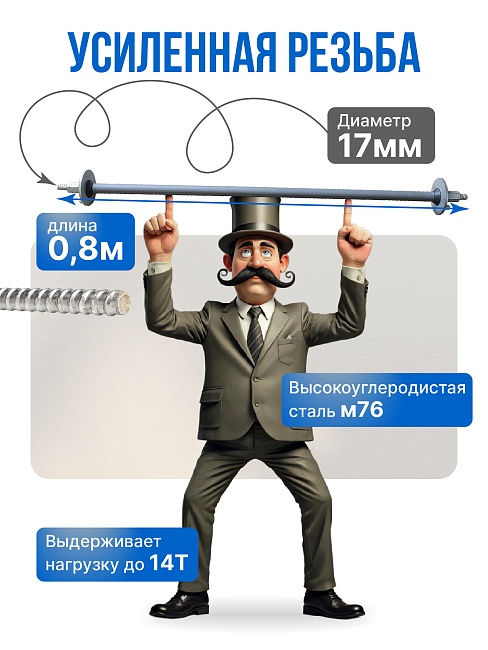 Винт стяжной для опалубки Промышленник холоднокатаный 0,8 м фото 3